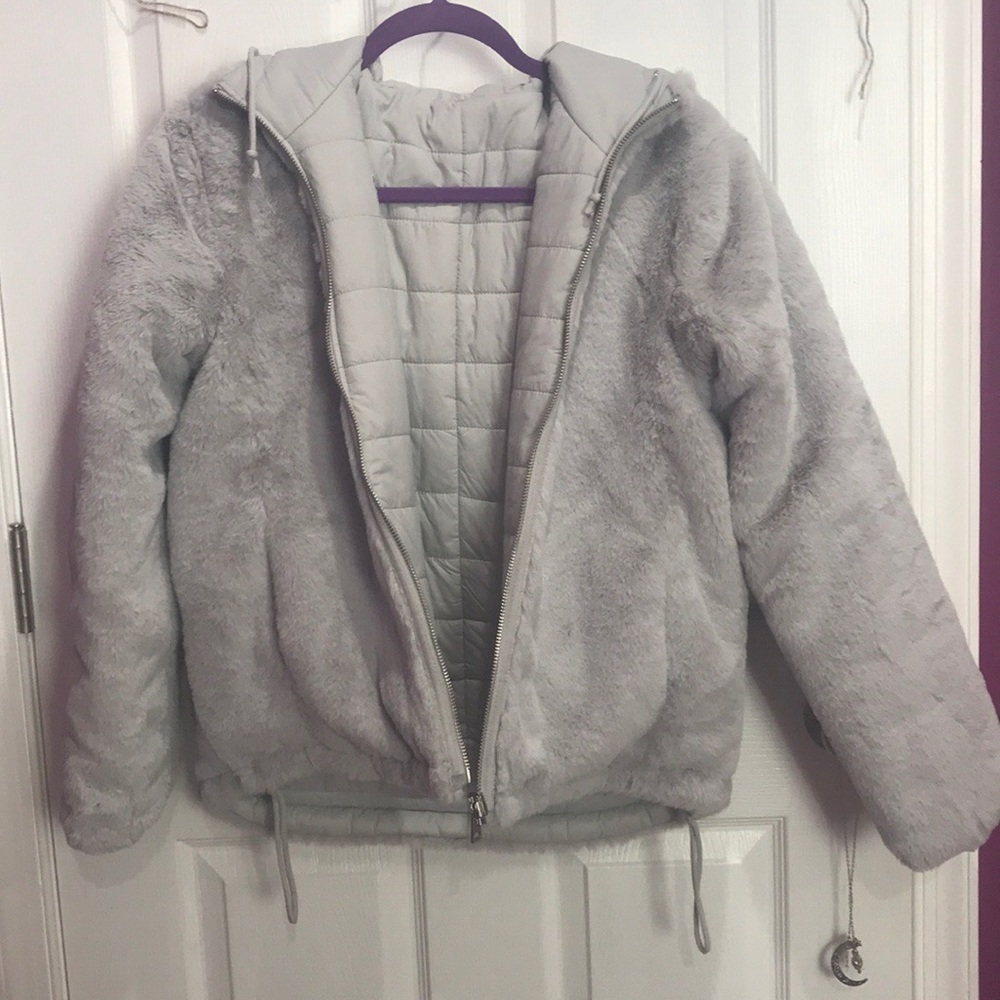 Guess Light Grey “Silver” Winter Jacket - image 4